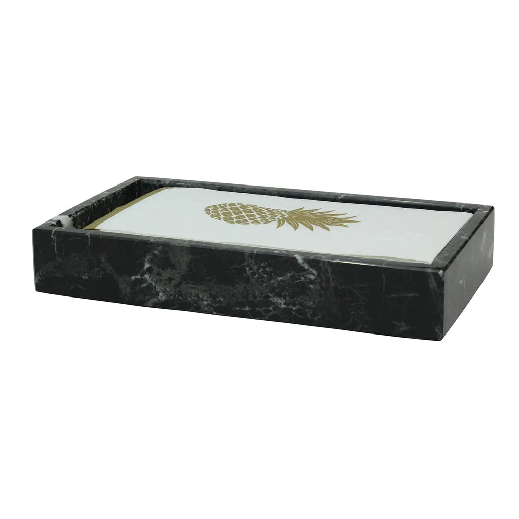 Black Zebra Marble Towel Tray