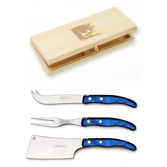 Maison Curated - Berlingot 3P Cheese Knives Blue Green Mixed Set